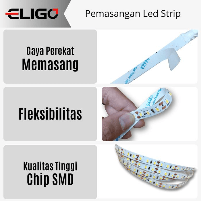 SMD-120D LED Strip 24V 10W 3000K detail 6