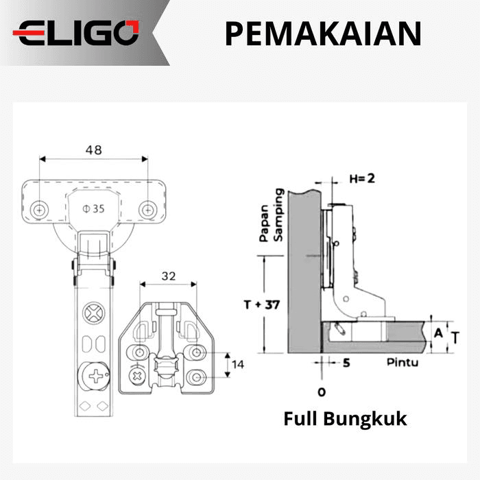Engsel ESF-2D-I detail 4