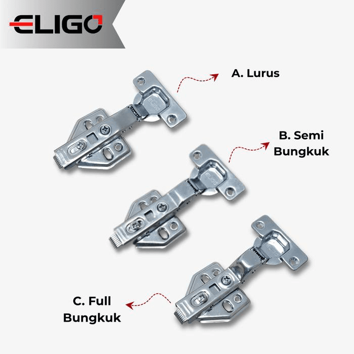 Engsel Sendok 1/2 Bungkuk 2D Dan 3D detail 12
